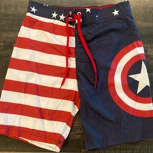 Captain America Swim Trunks